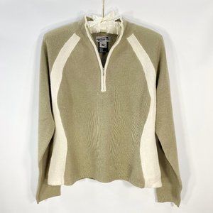 ※ Obermeyer Tan/Cream Half Zip Sweater Womens Sz M